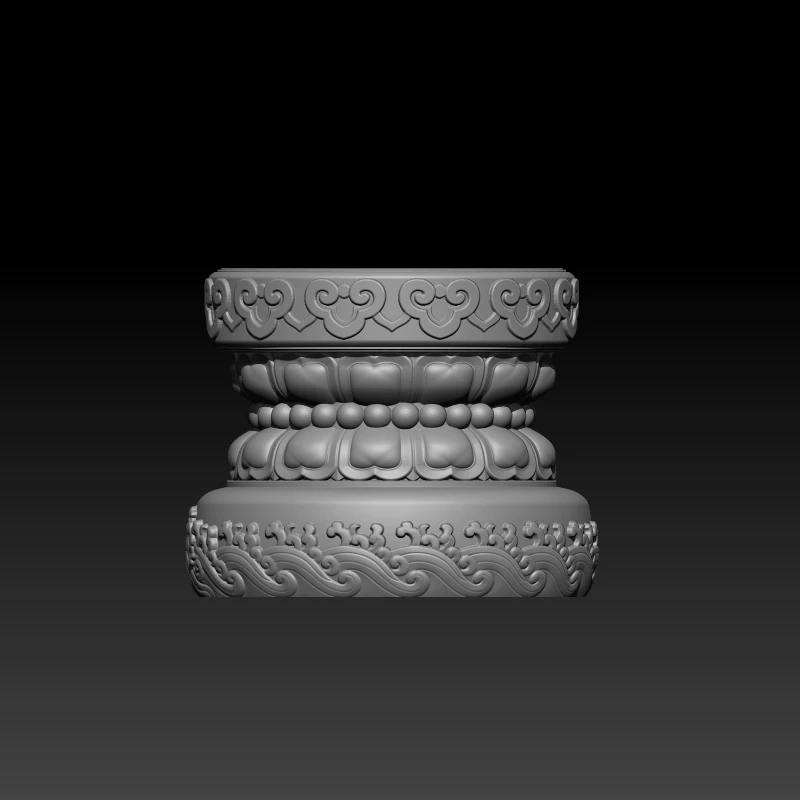 圆莲花瓣底座花瓣STL格式圆雕图三维精雕文件3D打印模型