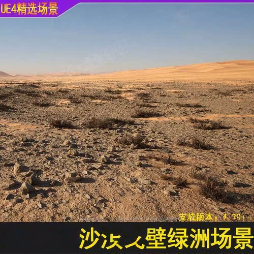 UE4/UE5 写实戈壁沙漠 荒漠流沙绿洲场景虚幻素材