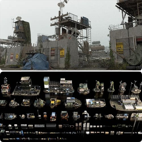 末日废土风场景资产包废弃工厂unity模型末世废墟建筑ue5/blender