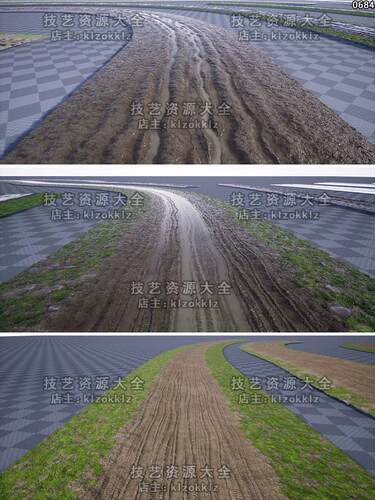 ue5/ue4土路泥路小路泥泞路山路模型路面道路材质贴图虚幻5素材包