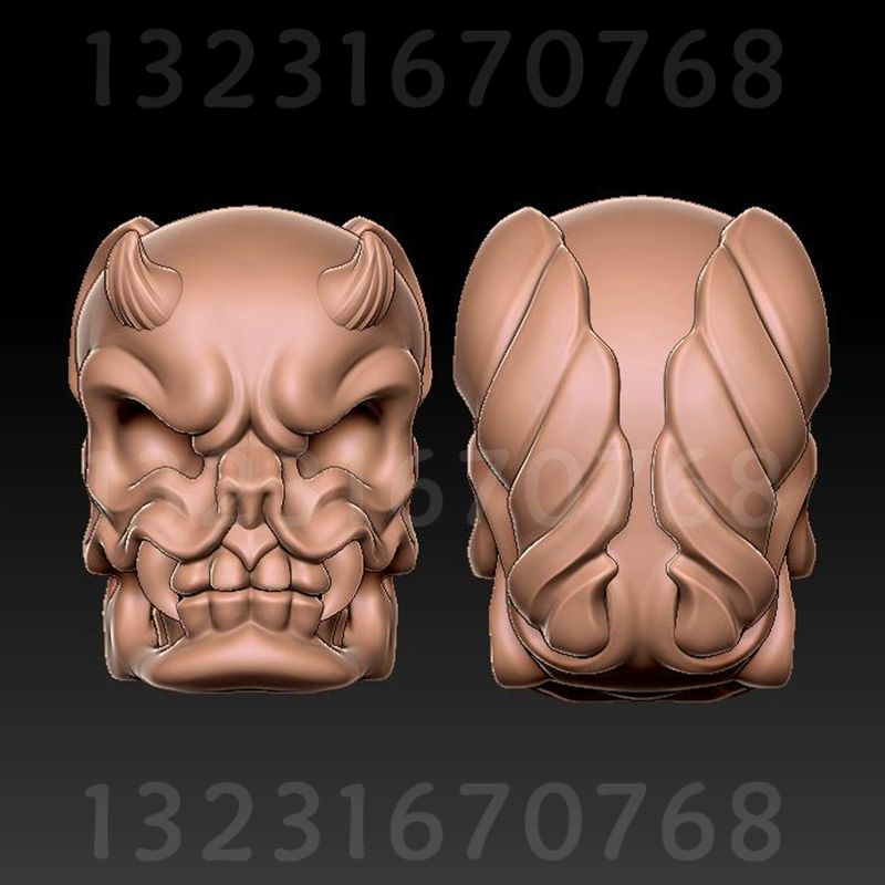 骷髅头stl三维立体圆雕图3d打印图纸stl文件骷髅雕刻机3d模型STL