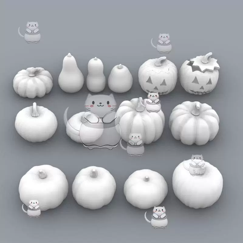 南瓜 万圣节南瓜 犀牛建模rhino/C4D/3Dmax/maya模型obj fbx