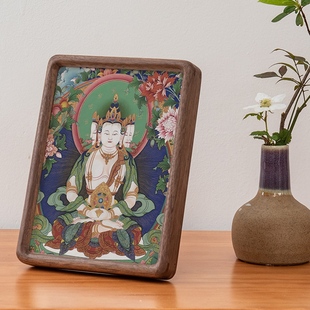 十二生肖属龙属蛇人本命佛文殊菩萨守护神桌面摆台画唐卡吉祥摆件