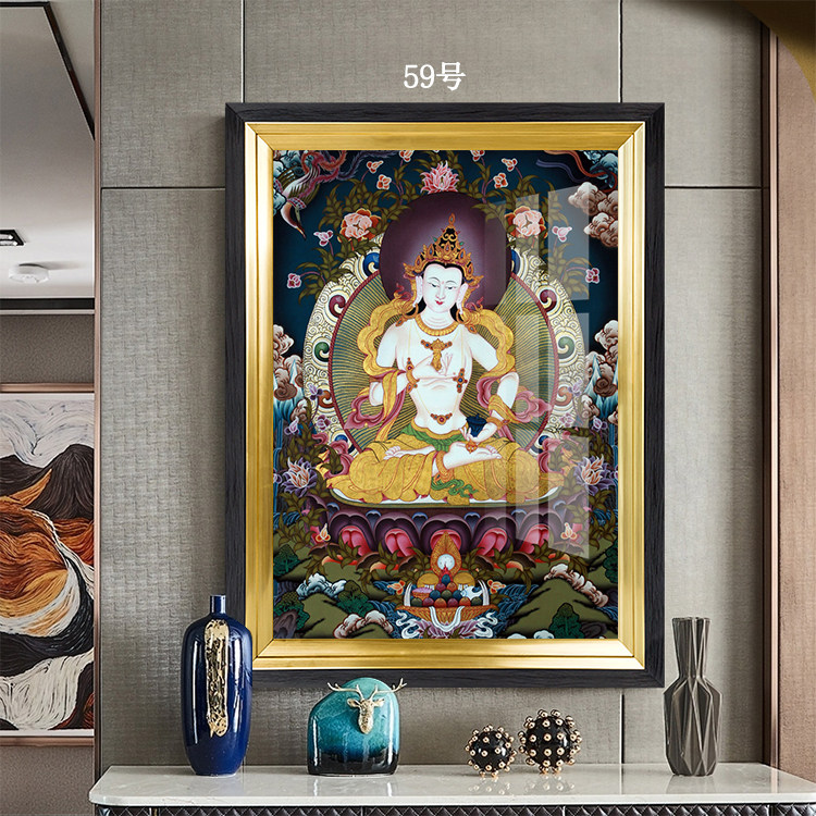 黄财神观音普贤菩萨绿度母佛像文殊装饰画西藏唐卡大日如来地藏王