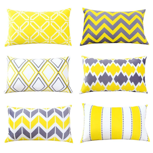 Теплый цвет желтый -разгрный геометрический диван подушка подушка 30*50/40*60/70 Офисная подушка подушки по талии