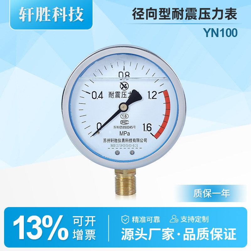 YN100抗震动耐震压力表图片