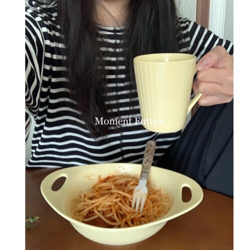 马克杯陶瓷双耳碗韩系简约