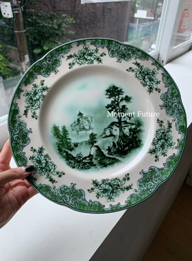 Moment Future复古稀有盘子陶瓷碎花甜品碟中古风摆件陈列装饰品