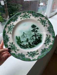 Moment Future复古稀有盘子陶瓷碎花甜品碟中古风摆件陈列装饰品