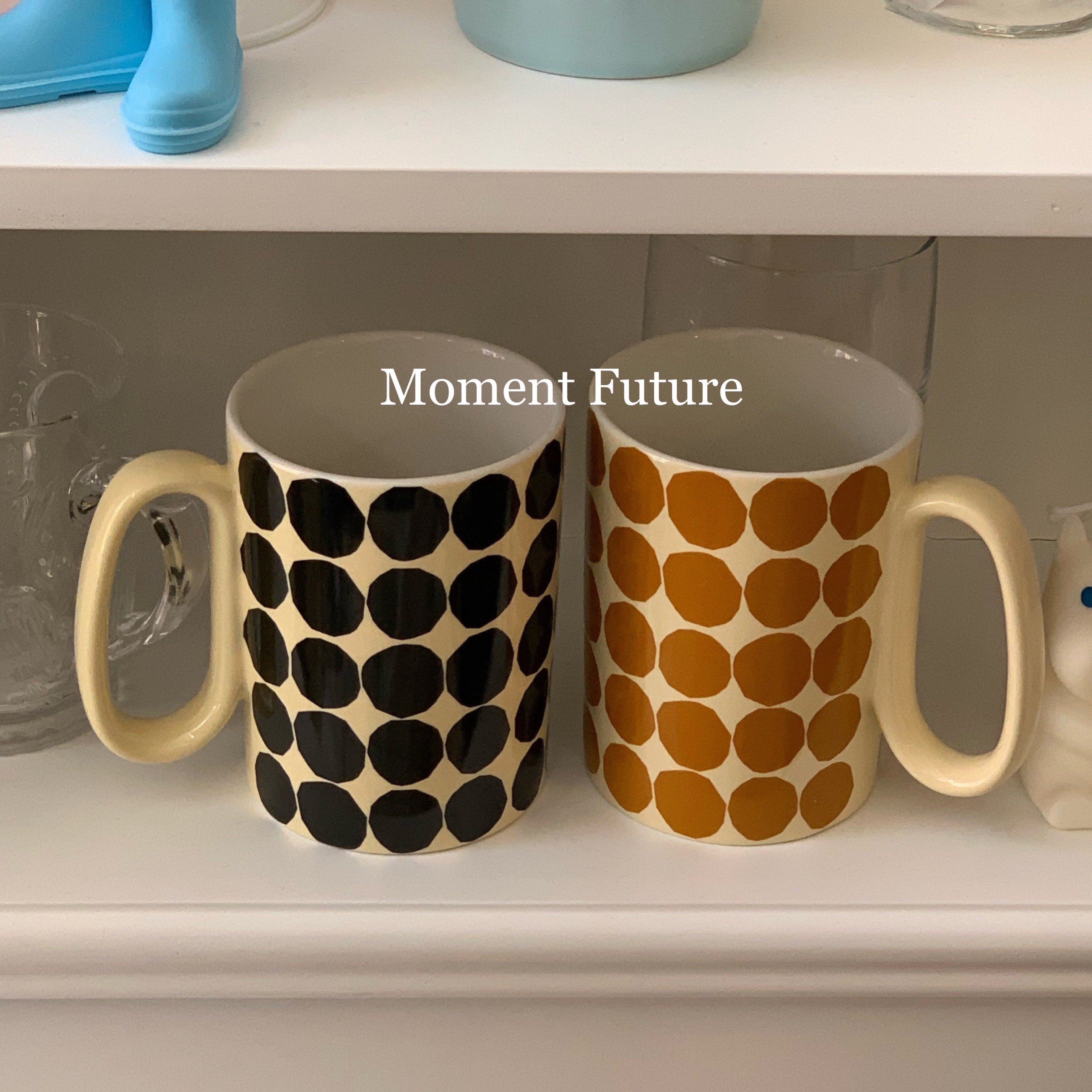 Moment Future韩国ins风陶瓷马克杯波点情侣款复古法式耐高温杯子