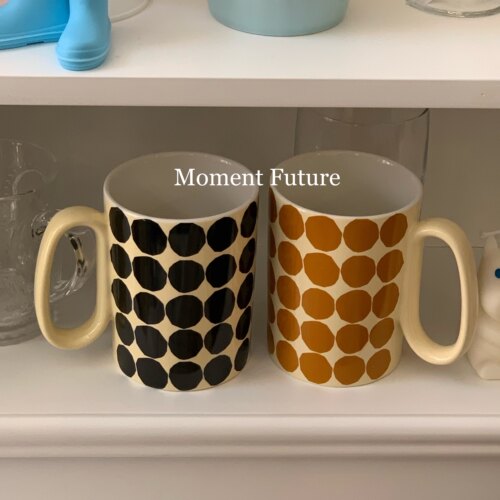 Moment Future韩国ins风陶瓷马克杯波点情侣款复古法式耐高温杯子