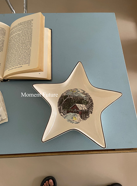 Moment Future复古感陶瓷餐具星星盘子圣诞树盘子异型创意vintage