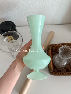 Moment 饰品摆件水培花瓶简约ins细劲瓶复古 Future玻璃花瓶绿玉装