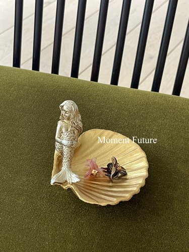 Moment Future法式复古风美人鱼贝壳摆件家居装饰品饰品收纳盘子