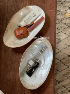 Moment Future复古摆件贝壳盘子饰品盘收纳陈列中古风碟子糖果盘