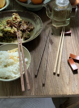 Moment Future木筷子日式尖头料理实木餐具酒店家用木质分餐筷