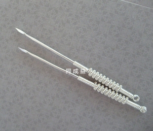 古九针样针999纯银足银 可做硬88银针 银柄鹅脖子锋针 定做 每只