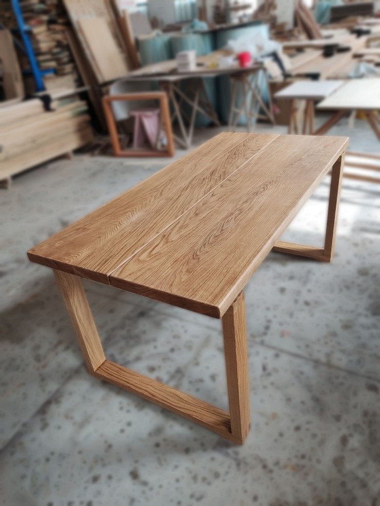 北美白橡木莫比恩餐桌留缝款超硬抗造材质茶桌会议桌吧台电脑桌