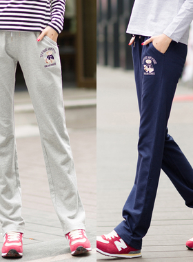 女大童运动裤春秋纯棉直筒休闲长裤女孩卫裤女童裤子中大童女裤冬