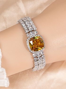 精致满钻锆石手链女轻奢小众饰品