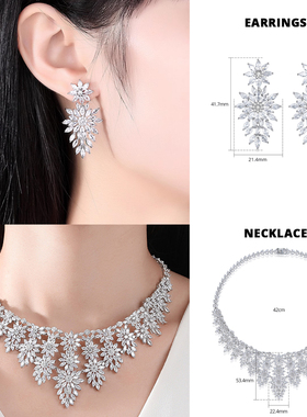 锦瑟锆石新娘套链水晶欧美奢华女