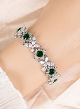 方块花瓣锆石饰品欧美女手链手饰