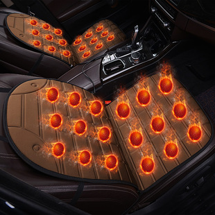 跨境方格加热小方垫汽车坐垫单座 座垫内饰用品饰品加热垫 冬季