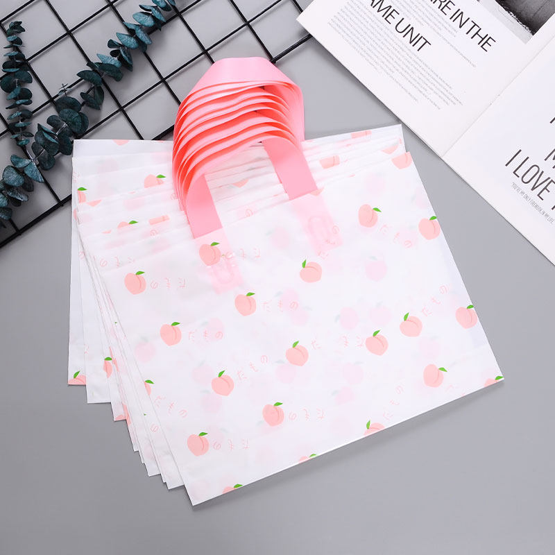 新款人间水蜜桃手提袋小清新塑料袋服装店袋子网红包装礼品购物袋