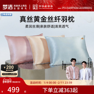 商场同款梦洁家纺蚕丝枕黄金丝枕头真丝枕芯护颈椎助睡眠亲肤
