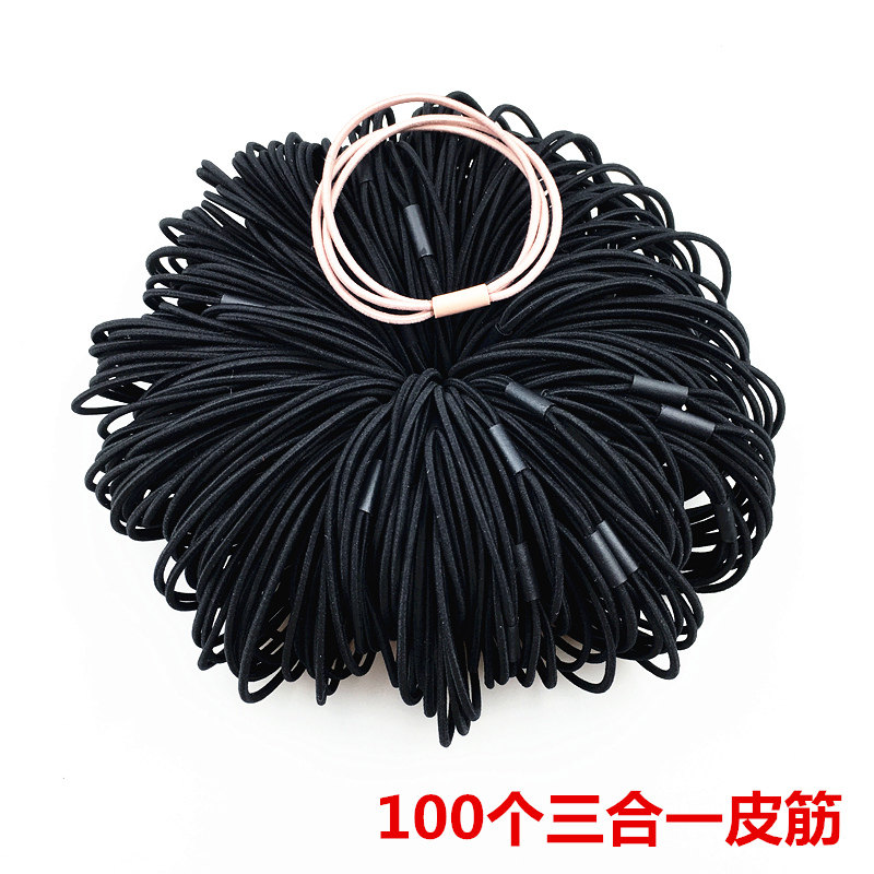 100个高弹力橡皮筋韩版头绳发圈简约成人小清新森女系马尾diy打底