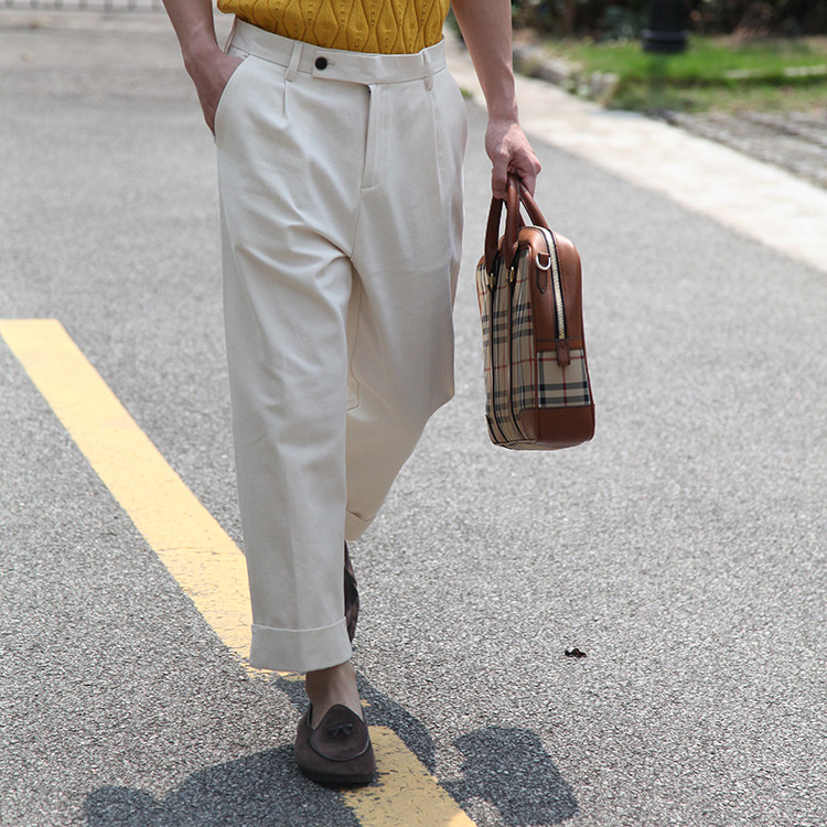 Spring and summer Casual pants cotton material Easy Casual pants Wide leg pants Nine points fashion man Paige Straight trousers Western-style trousersin the Men's clothing, Casual pants  category - from Buy2taobao.com to provide professional Taobao agent buy service
