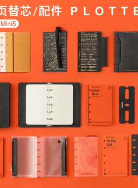 日本PLOTTER 6孔活页内页配件垫板笔插绷带方格横线A6圣书M5尺寸