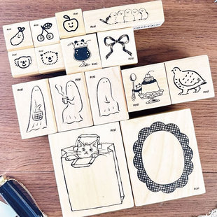 KODOMO木头印章I LOVE STAMP 2025新款熊猫甜筒烟花刨冰炸虾妖怪