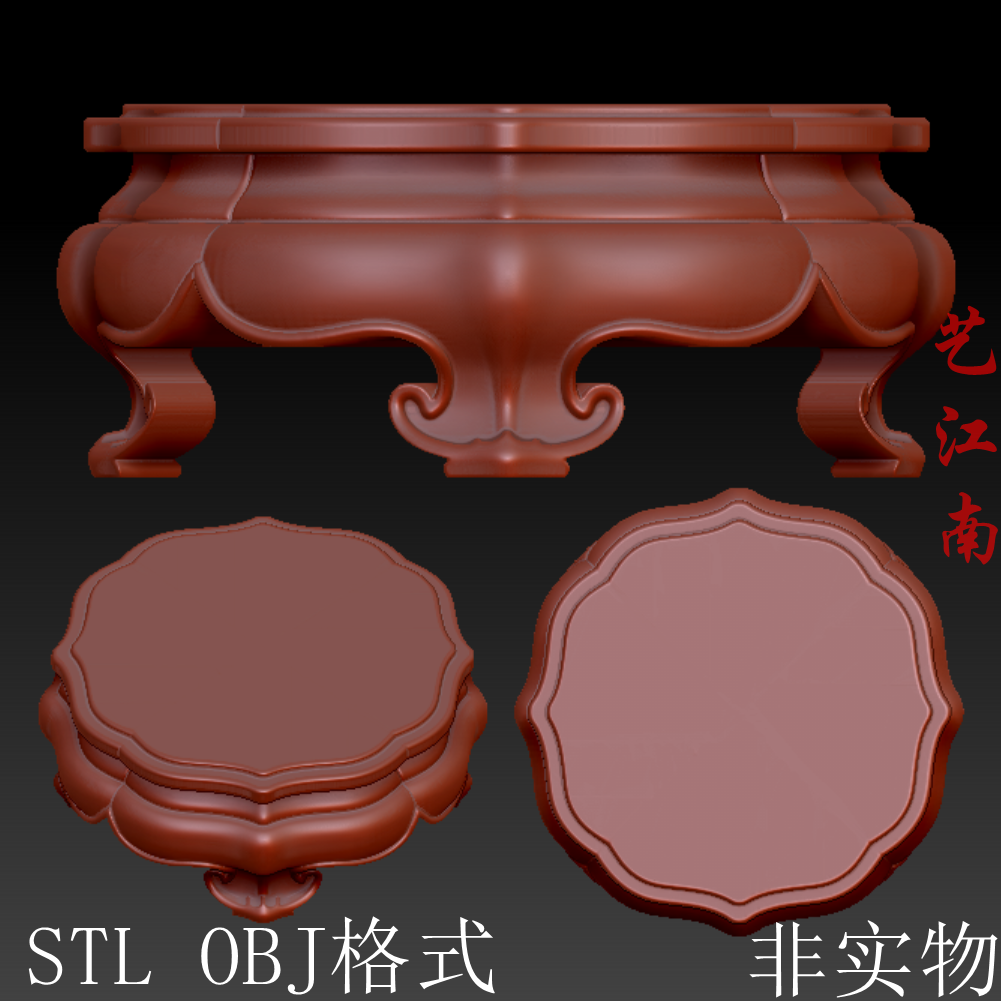 S0139文玩摆件神佛像底座STL格式OBJ三维立体3D打印图