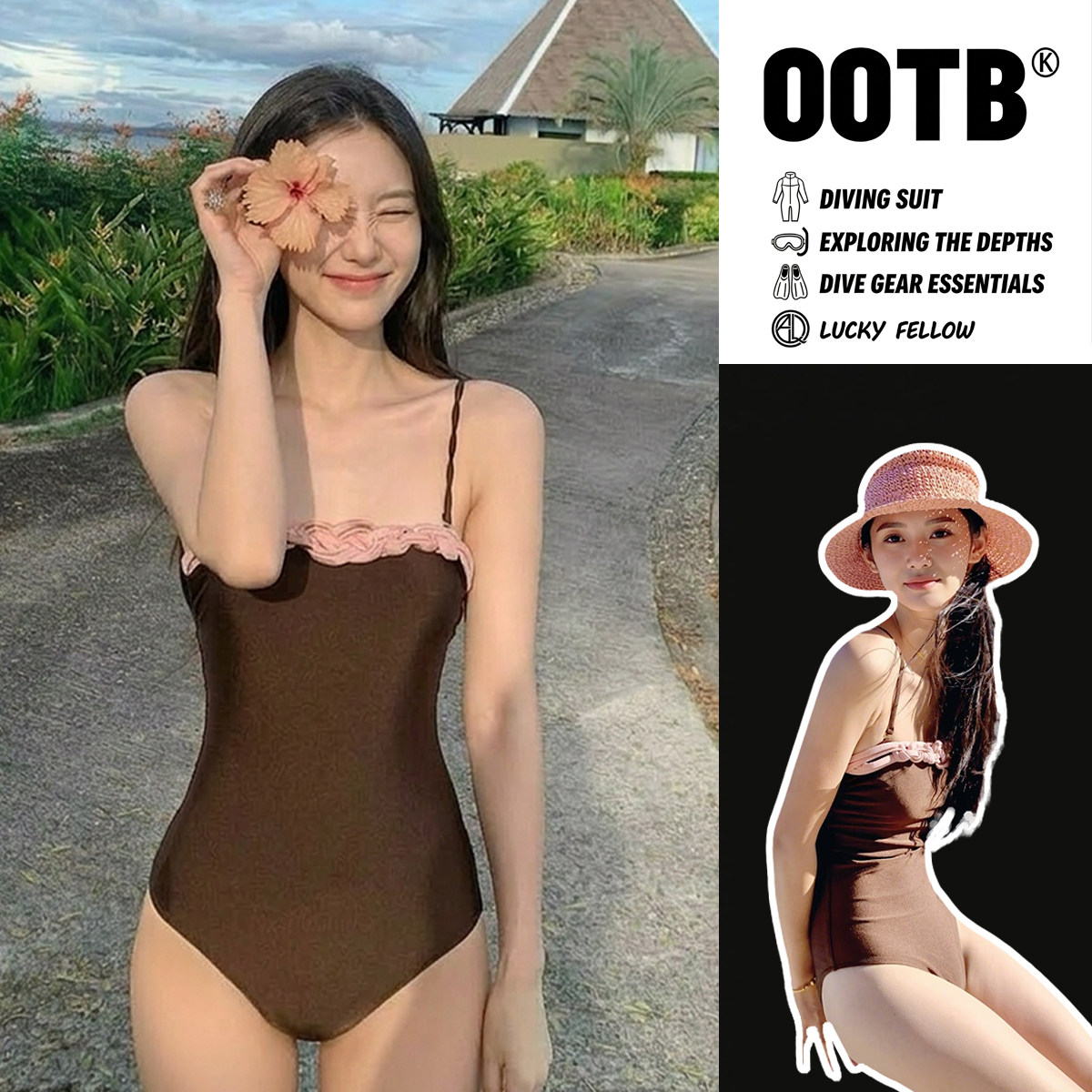 高颜值连体泳衣女款小个子吊带性感遮肉显瘦绝美保守泳装2026新款