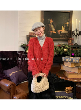 peanut花生家-马年迎新春拉毛工艺爆款延续保暖毛衣1292