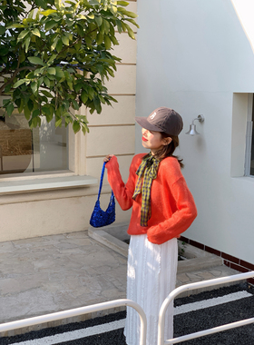 lirose韩系30%马海毛温柔慵懒感圆领超显瘦百搭针织衫罩衫VC5031