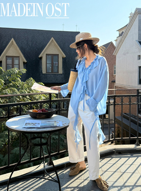 MADEIN OST-早春首发浪漫法式氛围感层叠荷叶边飘逸上衣衬衫91098