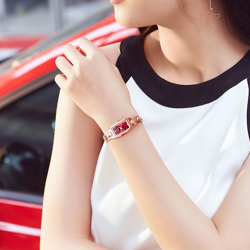 瑞士正品全自动手表女款简约气质女士时尚防水钨钢细链条女表