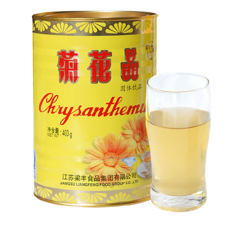 梁丰菊花晶菊花茶固体饮料冲饮品菊花精颗粒粉怀旧冲剂400g罐装