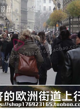 疫情国外人群拥挤欧洲街道上行走纽约城市人流脚步特写视频素材