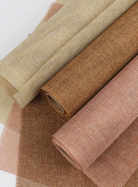 复古彩麻卷手工麻布包装材料花艺包装纸鲜花花束diy材料花店资材