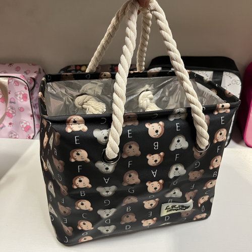 韩版浴筐卡通浴兜洗漱筐浴包沥水网手提包大容量洗澡筐游泳筐漏水