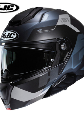 进口HJC揭面盔i91摩托车头盔男女双镜片机车冬季巡航四季全盔旗舰