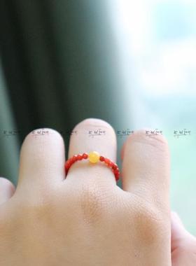 天然南红玛瑙戒指女本命年红色