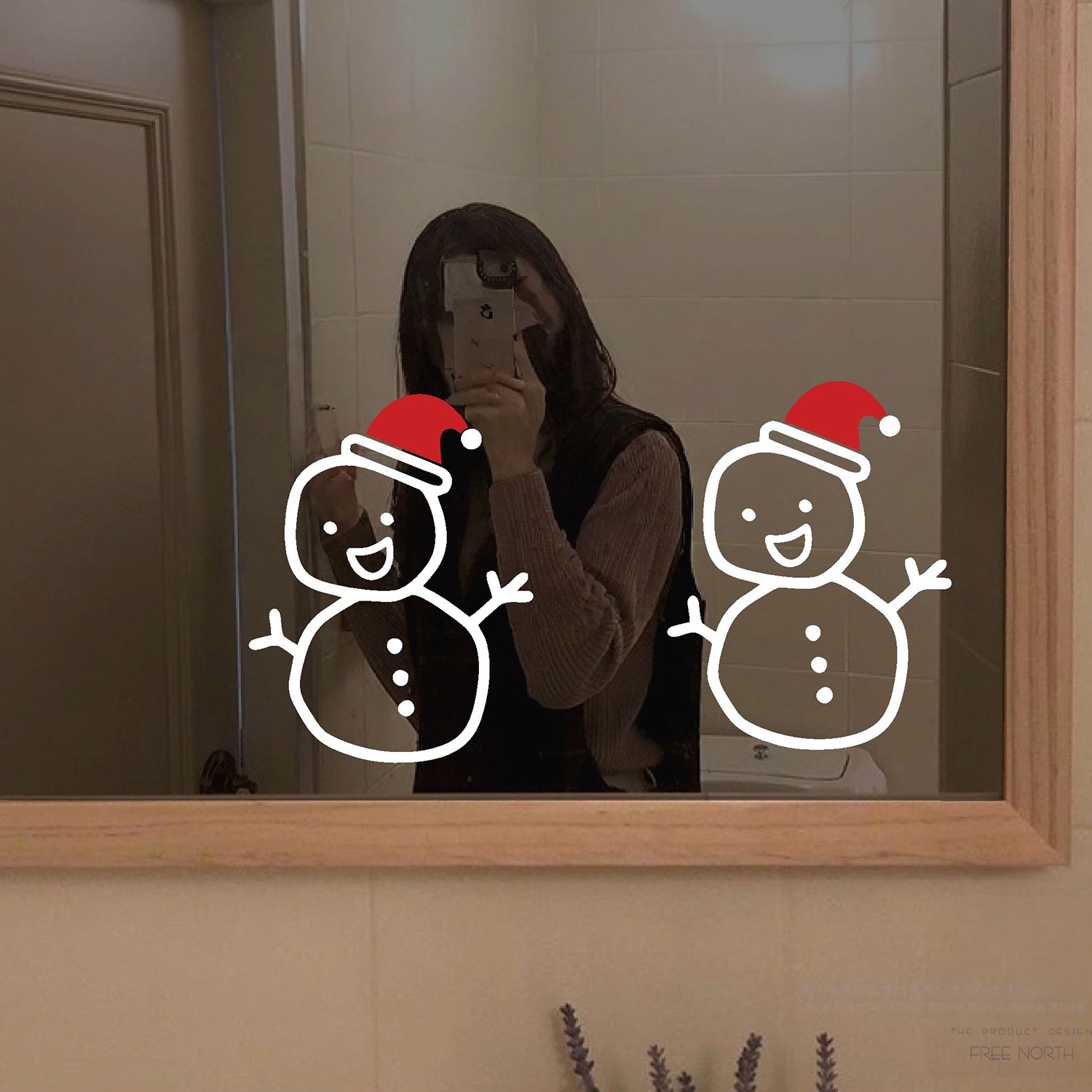 圣诞节小雪人卡通墙贴纸玻璃