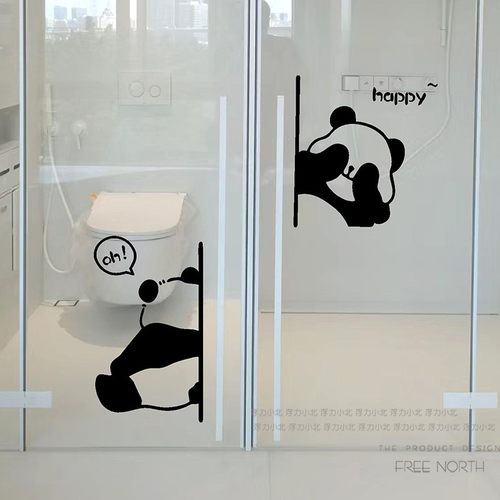 搞怪卡通创意可爱推拉门防撞贴纸