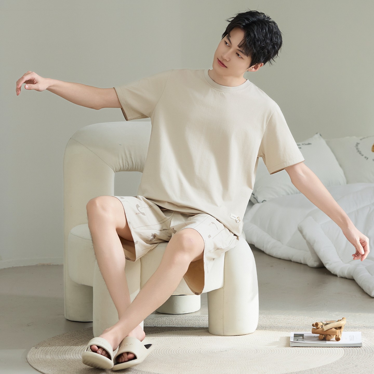 7A抗菌超爽棉睡衣男士夏季短袖短裤家居服男款大码圆领套头休闲,女士内衣/男士内衣/家居服,睡衣/家居服套装,淘宝优惠券,粉丝福利购,淘宝优惠卷