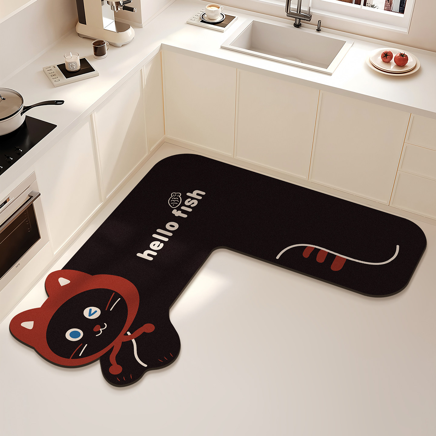 日系厨房专用地垫家用L型防滑垫