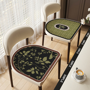 法式椅垫坐垫硅胶多尼尔四季通用复古餐椅垫子高级感防滑座椅子垫